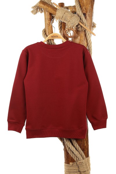 Bordo (9-12 Yaş) Bronx Desire Baskılı Erkek Çocuk Sweat 150938