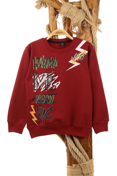 bordo-9-12-yas-now-nug-baskili-erkek-cocuk-sweat-150932