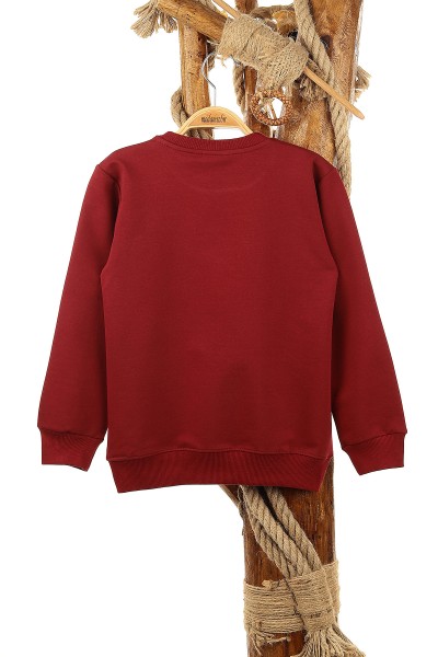Bordo (9-12 Yaş) Revol Baskılı Erkek Çocuk Sweat 150922