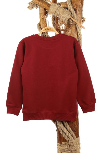 Bordo (9-12 Yaş) Stay Strong Baskılı Erkek Çocuk Sweat 150908