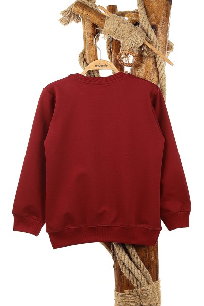 Bordo (9-12 Yaş) The Storm Baskılı Erkek Çocuk Sweat 150950