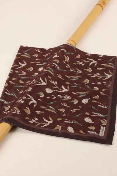 Bordo 90x90 Cm Dijital Baskılı Desenli Tülbent Eşarp 428558