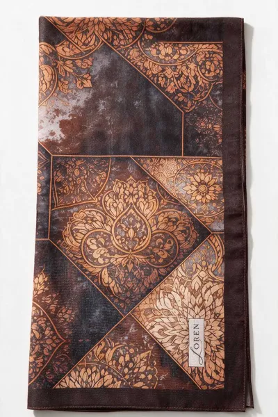 Bordo 90x90 Cm Dijital Baskılı Mosaic Desen Soft Eşarp 498606