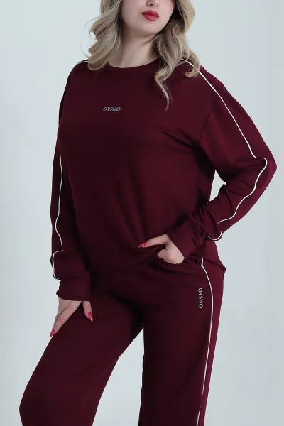 Bordo Arabiyeli Kristal Kadın Eşofman Takımı 481547