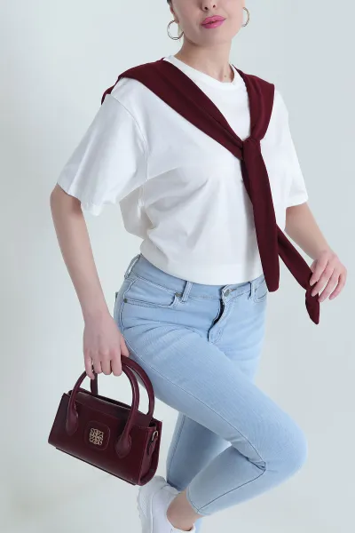 Bordo Atkı Detay Süprem Kadın Bluz 447251