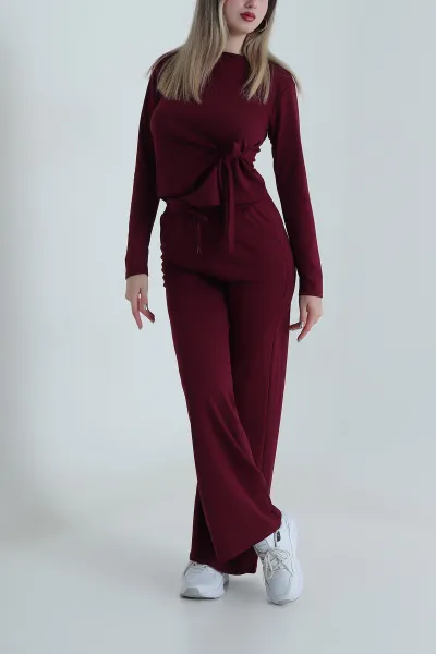 Bordo Bağlamalı Modal Kadın İkili Takım 487853