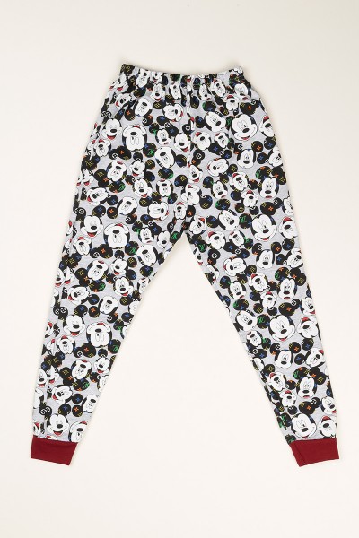 Bordo Baskılı Kız Çocuk Pijama Takımı 77932