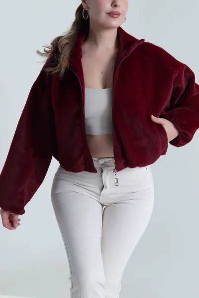 Bordo Bassic Bomber Fox Kadın Mont 484226