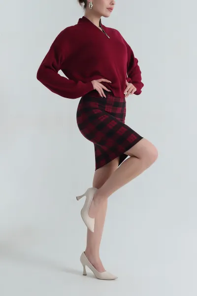 bordo-bel-lastikli-desenli-kadin-kase-etek-402075