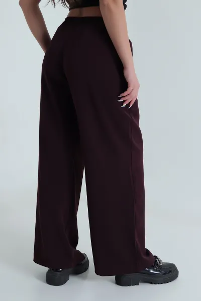 Bordo Bel Lastikli Linda Kadın Pantolon 484338