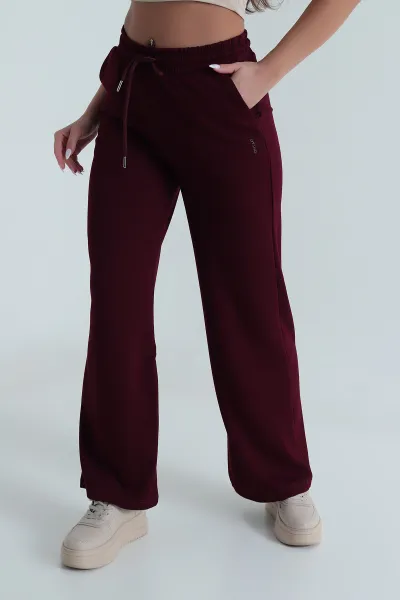 Bordo Bel Lastikli Modal Kadın Eşofman Altı 485442