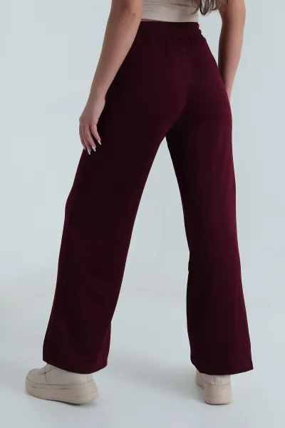 Bordo Bel Lastikli Modal Kadın Eşofman Altı 485442