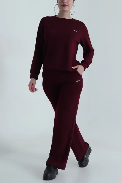 Bordo Bel Lastikli Modal Kadın İkili Takım 486394