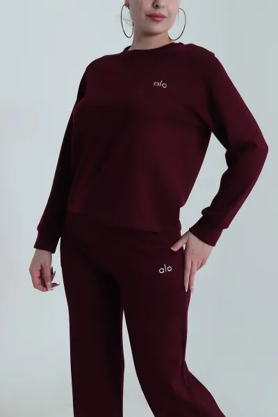 Bordo Bel Lastikli Modal Kadın İkili Takım 486394