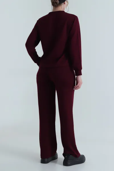 Bordo Bel Lastikli Modal Kadın İkili Takım 486394