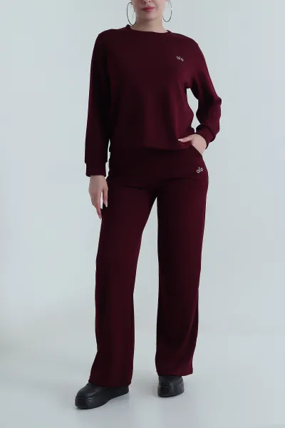 Bordo Bel Lastikli Modal Kadın İkili Takım 486394