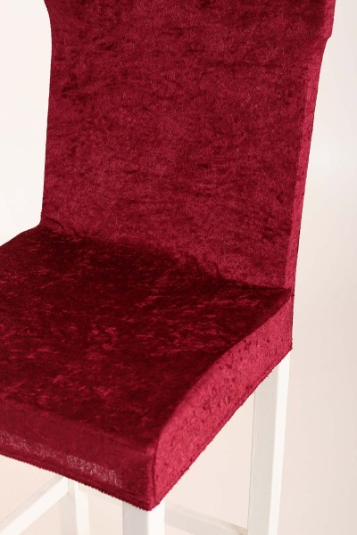 Bordo Kadife 6'lı Sandalye KIlıfı 211238