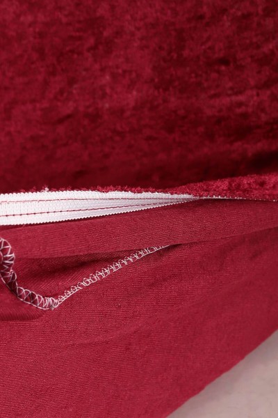 Bordo Kadife 6'lı Sandalye KIlıfı 211238