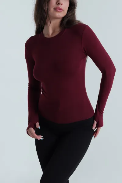 Bordo Bisiklet Yaka Buzzy Kadın Bady 484647