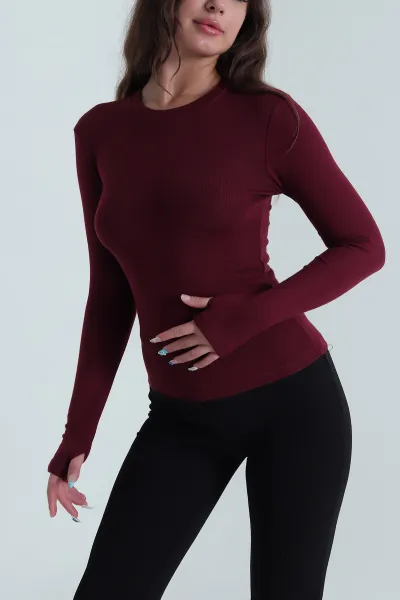 Bordo Bisiklet Yaka Buzzy Kadın Bady 484647