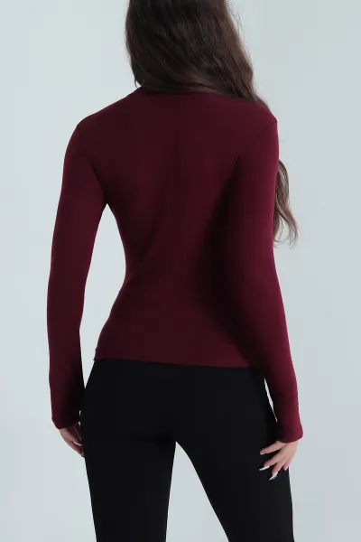 Bordo Bisiklet Yaka Buzzy Kadın Bady 484647