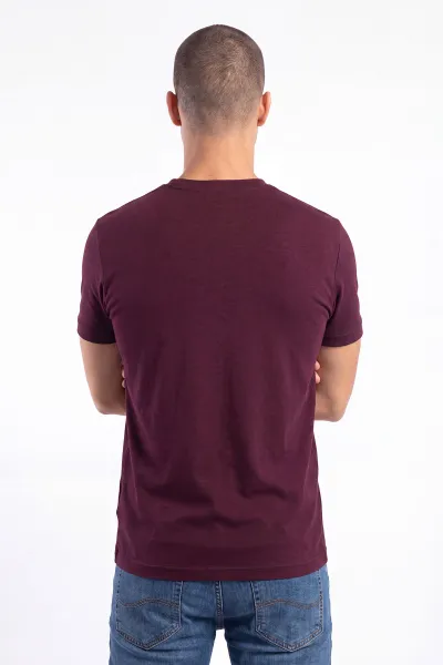 Bordo Bisiklet Yaka Erkek Tişört 471591