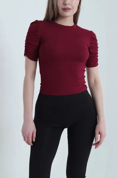 Bordo Bisiklet Yaka Oysho Kadın Bluz 447851