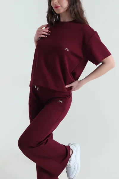 bordo-bisiklet-yaka-oysho-kadin-ikili-takim-435515
