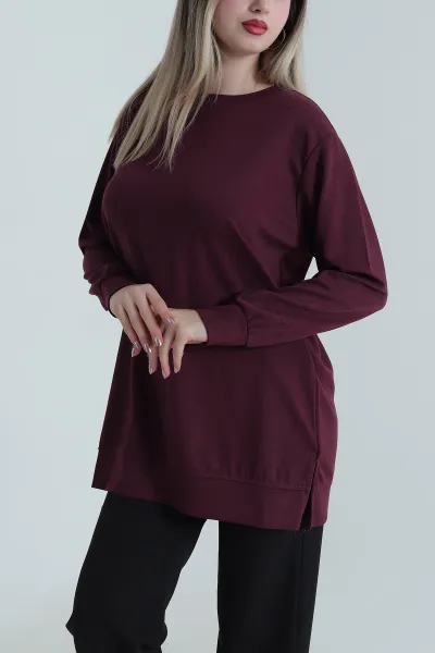 Bordo Bisiklet Yaka Pike Oysho Kadın Tunik 487503