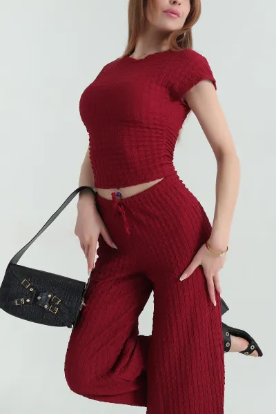 Bordo Boaz Kumaş Kadın İkili Takım 356484