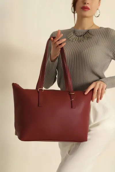 Bordo Büyük Boy Kol ve Omuz Çantası 262505