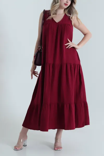 bordo-cep-detay-muslin-keten-kadin-elbise-465760