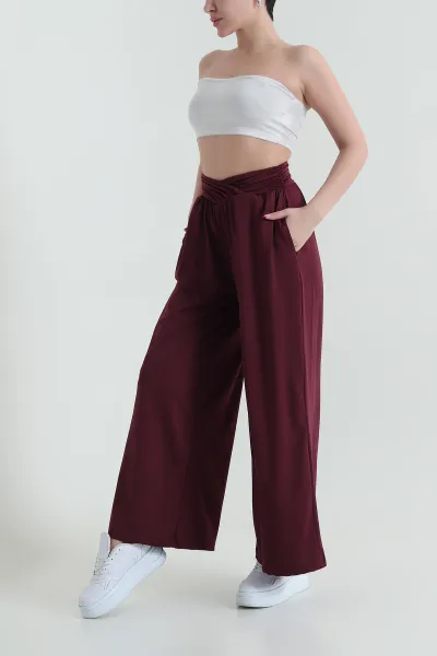 bordo-cepli-likrali-oysho-kadin-pantolon-433523