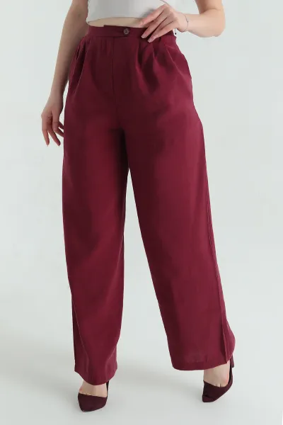 Bordo Cepli Palazzo Tensel Modal Pantolon 336018
