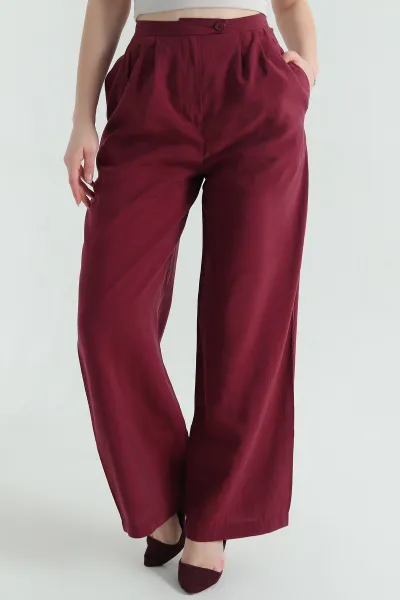 Bordo Cepli Palazzo Tensel Modal Pantolon 336018