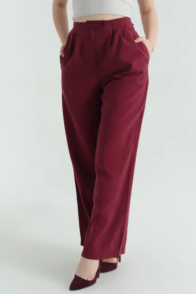 Bordo Cepli Palazzo Tensel Modal Pantolon 336018
