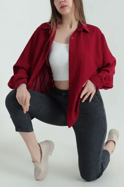bordo-cizgili-oversize-dokuma-gomlek-337016