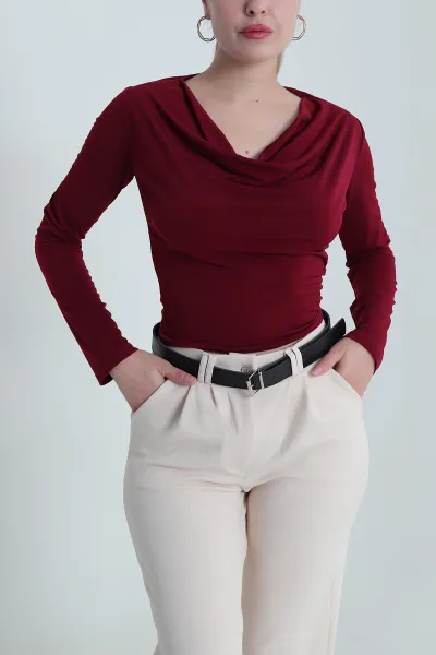 bordo-degaje-yaka-sandy-kadin-bluz-484325