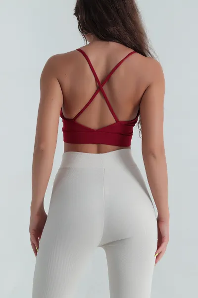 Bordo Destekli İp Askılı Kadın Büstiyer 391338
