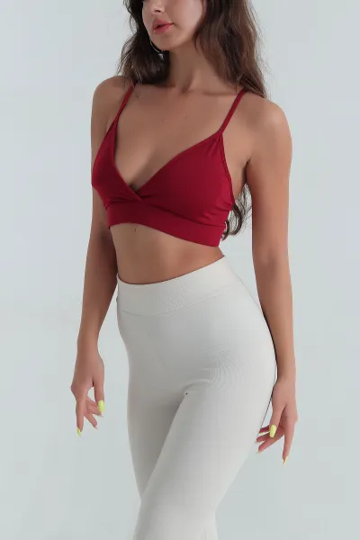 Bordo Destekli İp Askılı Kadın Büstiyer 391338