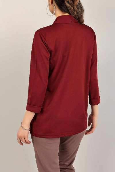 Bordo Duble Kol Bayan Ceket 109335