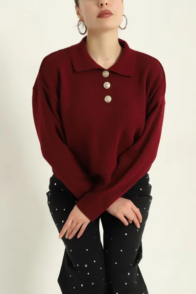 bordo-dugmeli-polo-yaka-bayan-triko-kazak-t-321845