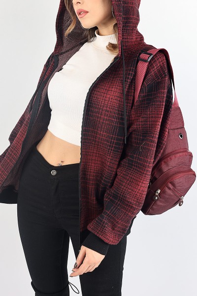 bordo-ekose-desen-bayan-kase-hirka-87912