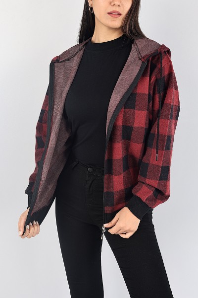 bordo-ekose-desen-bayan-kase-hirka-87913