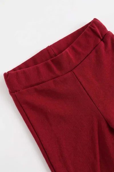Bordo Ekru  (6-24 Ay) Yaka Detaylı Fiyonklu Kız Bebek Takım 482030