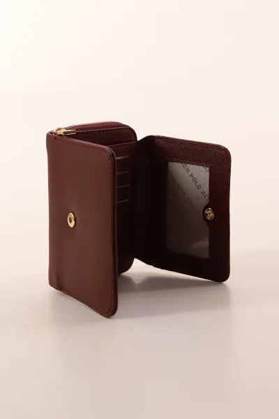 Bordo Fermuarlı Ön Kartlıklı Kadın Cüzdan 410137