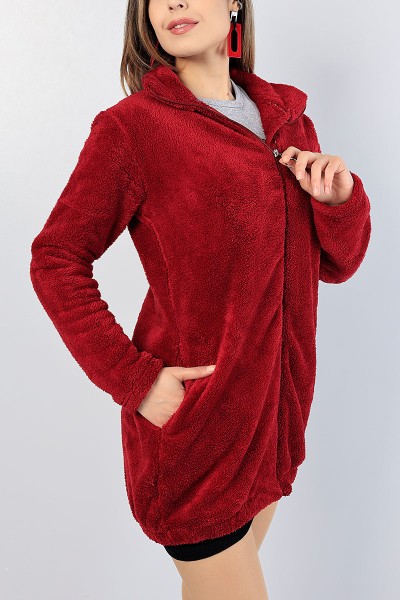 Bordo Fermuarlı Wellsoft Bayan Yumoş Tasarım 82446