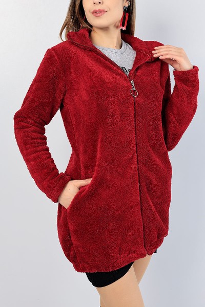 Bordo Fermuarlı Wellsoft Bayan Yumoş Tasarım 82446