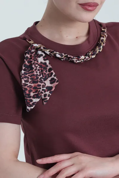 Bordo Fuarlı Tasarım Kadın Bluz 453158