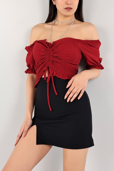 Bordo Gipeli Madonna Yaka Bluz 104780